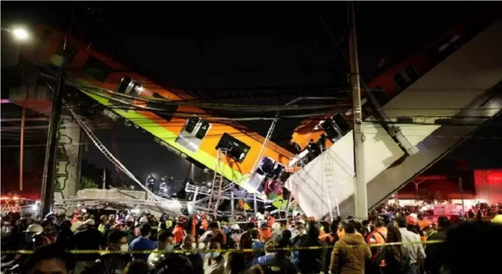 मैक्सिको में बड़ा हादसा: मेट्रो गुजरते समय ओवरपास गिरा, 13 लोगों की मौत, 70 घायल