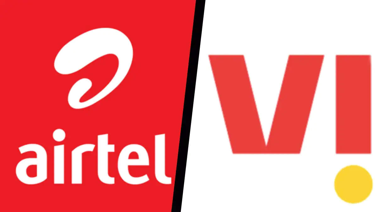  Airtel And Vi Logo red and white
