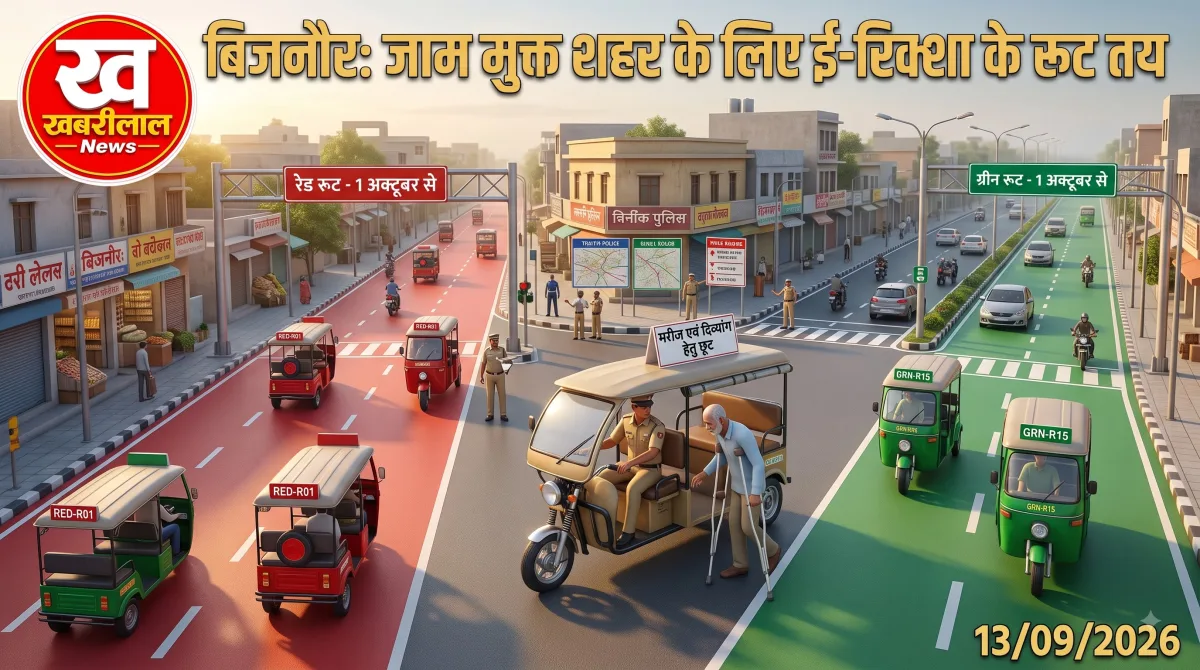 बिजनौर: ई-रिक्शों के नए रूट तय, 1 अक्टूबर से लाल-हरे रंग से संचालन