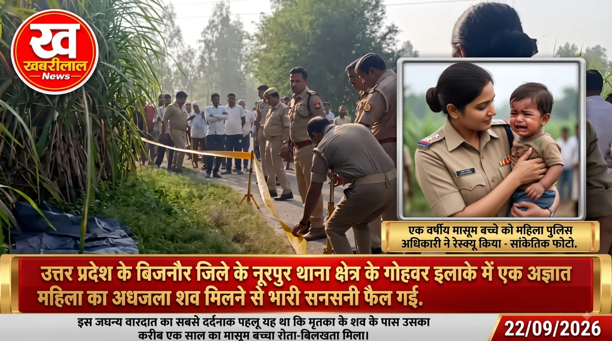 महिला पुलिसकर्मी द्वारा रेस्क्यू किए गए एक साल के मासूम बच्चे की सांकेतिक तस्वीर