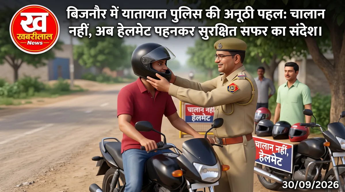 Bijnor traffic police unique campaign motivating riders to buy helmets on the spot instead of issuing challan