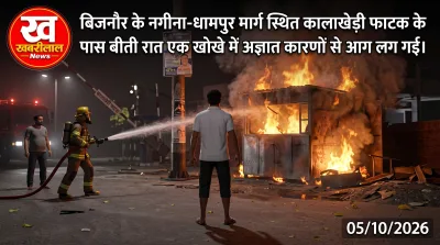Fire incident in a wooden shop at Kalakhedi crossing on Nagina Dhampur road in Bijnor