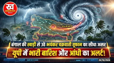 Heavy rain, storm clouds, and cyclonic impact warning in Uttar Pradesh
