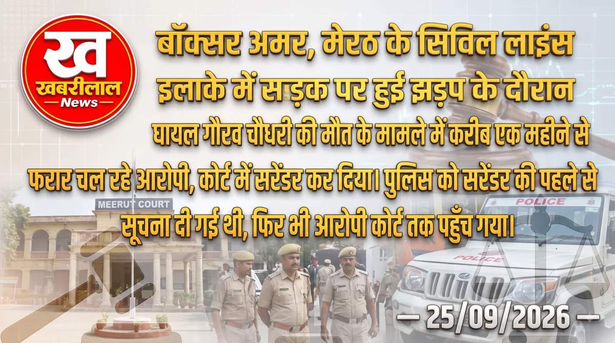 मेरठ रोडरेज केस में आरोपी बॉक्सर अमर के कोर्ट में सरेंडर का मामला