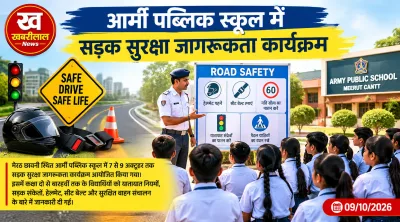 Road safety awareness program for students at Army Public School Meerut Cantt