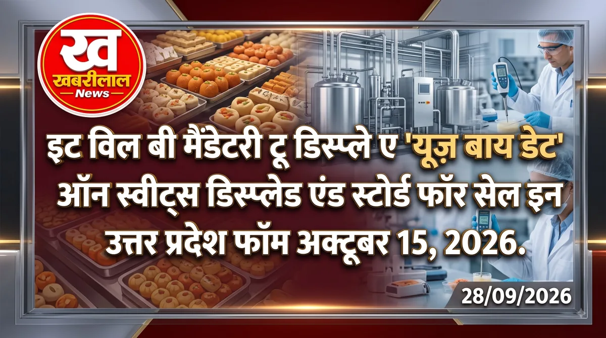 UP sweets use by date mandatory from 15 October 2026