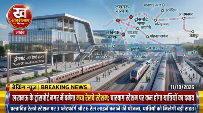 Lucknow Transport Nagar Station building and modern railway platforms