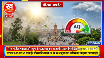 Meerut weather update air pollution relief rain forecast AQI UP