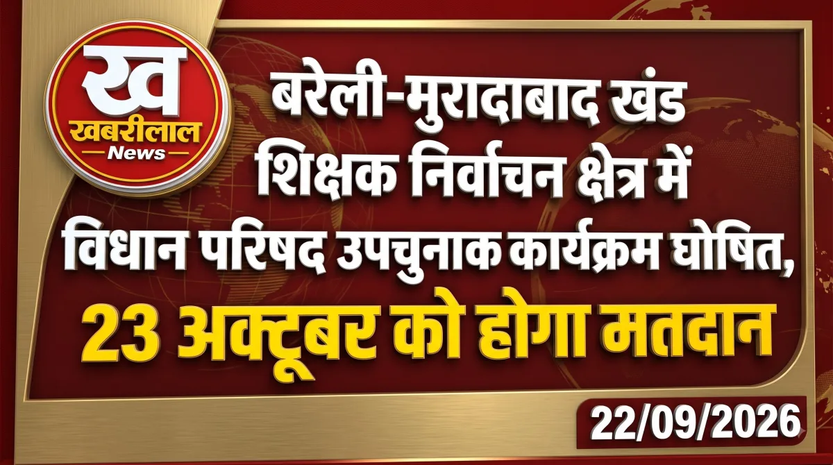 बरेली-मुरादाबाद खंड शिक्षक निर्वाचन क्षेत्र उपचुनाव का कार्यक्रम