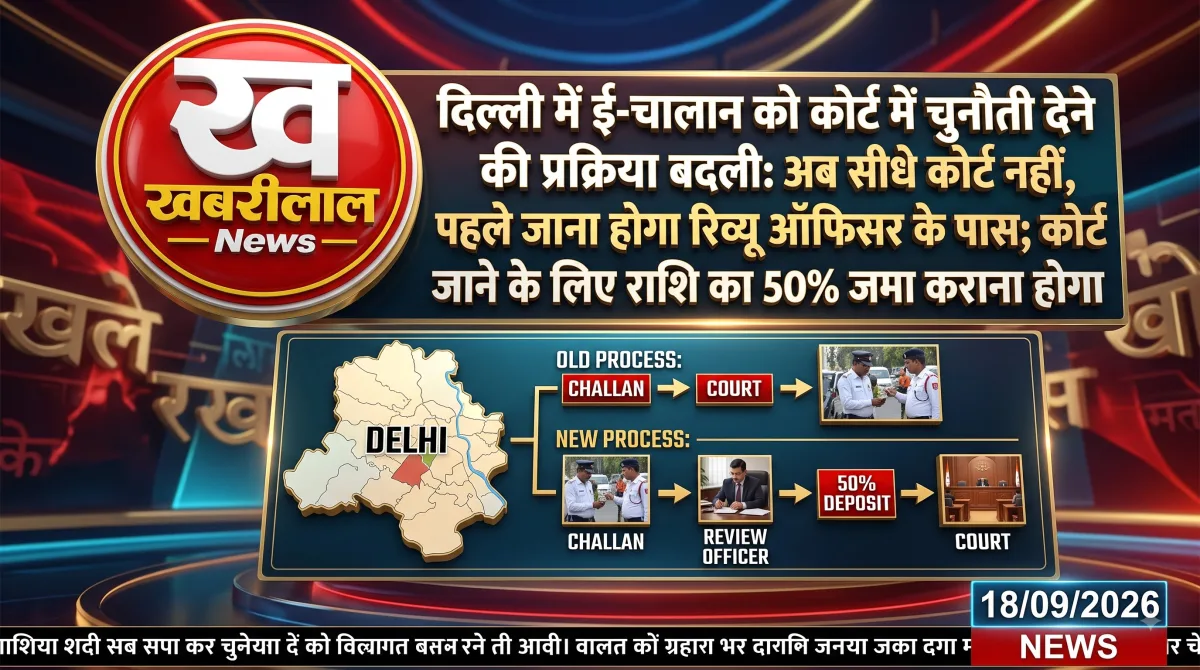 दिल्ली में ट्रैफिक चालान के नियम बदले: कोर्ट में चुनौती देने से पहले जमा करें 50% जुर्माना