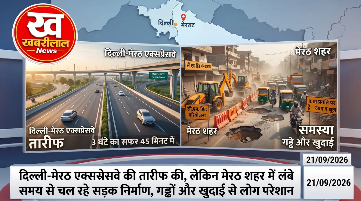 दिल्ली-मेरठ एक्सप्रेसवे और मेरठ शहर की बदहाल सड़क