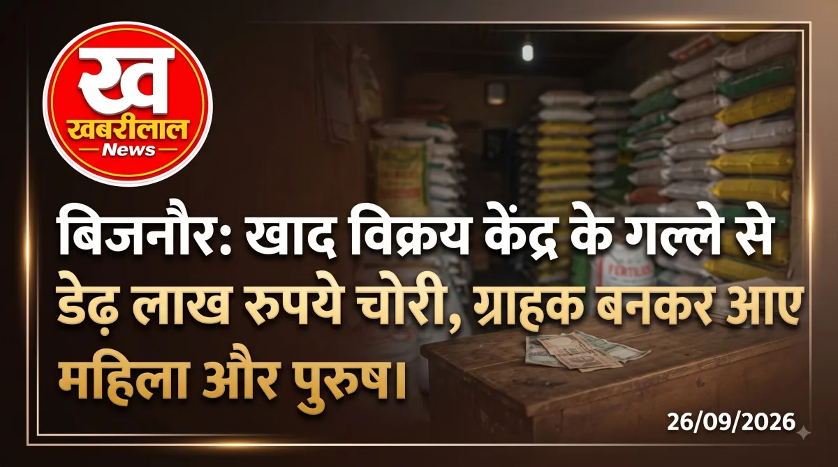 चांदपुर के जलीलपुर में खाद विक्रय केंद्र से नकदी चोरी की घटना