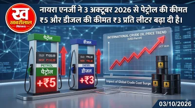 Nayara Energy petrol and diesel price hike in India on October 3, 2026