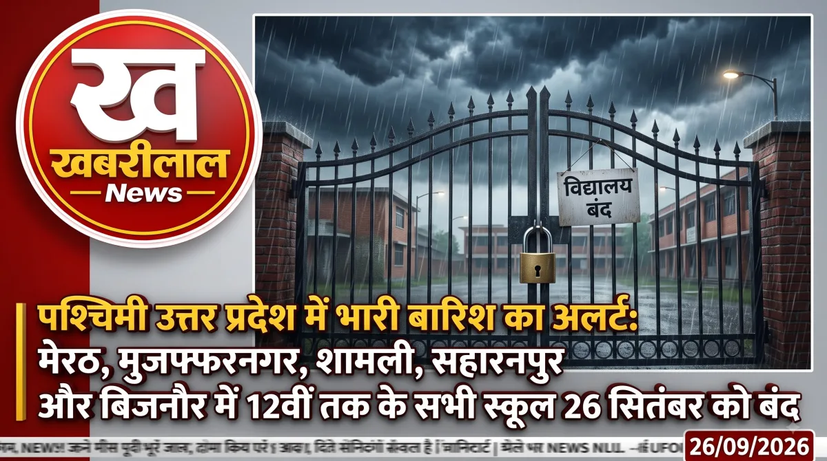 वेस्ट यूपी में भारी बारिश के चलते स्कूल बंद
