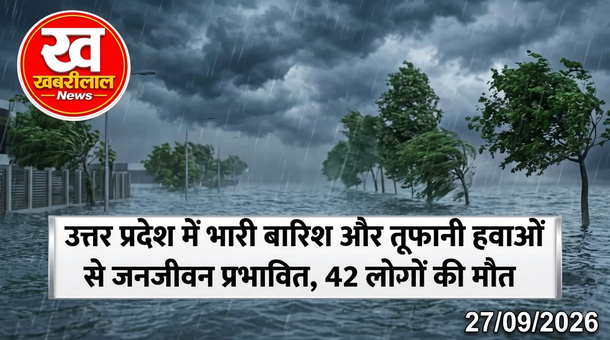 उत्तर प्रदेश में भारी बारिश और तेज हवाओं से जलभराव