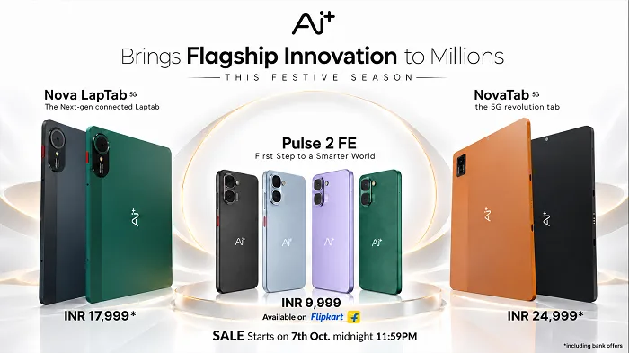 Ai+ Smartphone Brings Flagship Innovation to Millions This Festive Season with Pulse 2 FE, NovaTab and LapTab