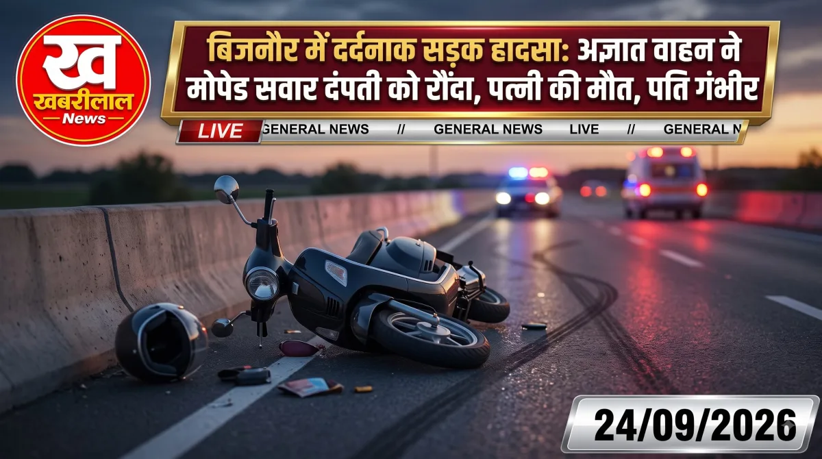 बिजनौर के शेरकोट में अज्ञात वाहन की टक्कर से महिला की मौत