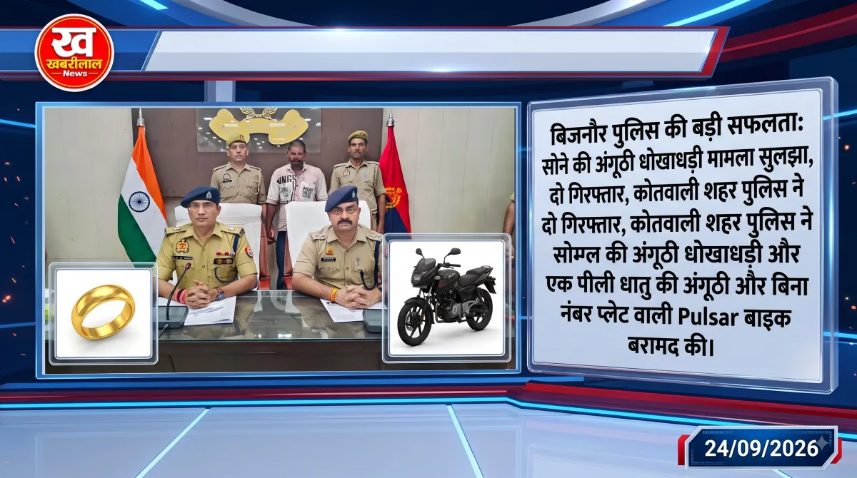 बिजनौर में सोने की अंगूठी की ठगी के मामले में दो आरोपी गिरफ्तार