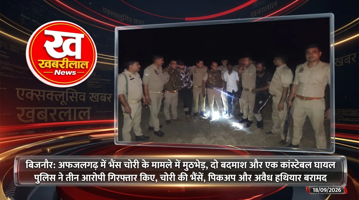 बिजनौर पुलिस मुठभेड़ में गिरफ्तार भैंस चोरी के आरोपी