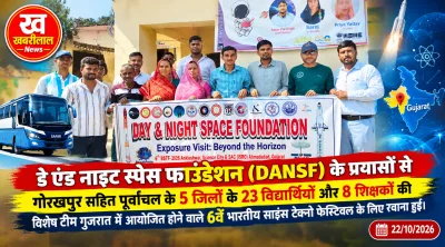 Gorakhpur Science News Purvanchal team leaving for National Techno Festival in Gujarat