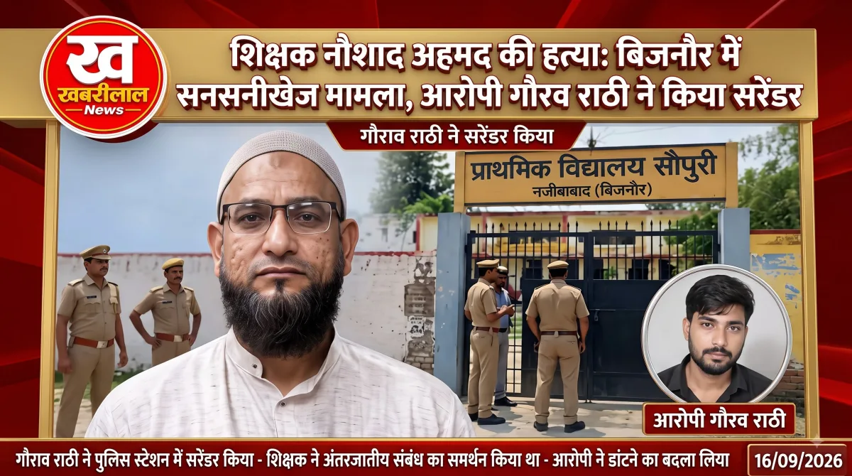 बिजनौर में सरकारी टीचर नौशाद अहमद की हत्या की घटना को दर्शाती प्रतीकात्मक तस्वीर