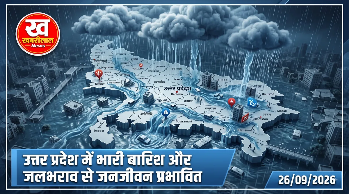 उत्तर प्रदेश में भारी बारिश के बाद जलभराव और मौसम की स्थिति