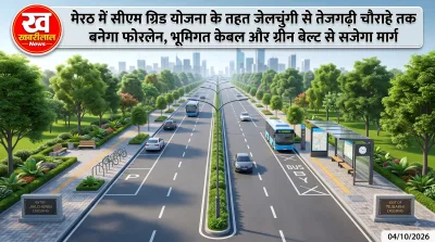 Proposed four lane road development from Jailchungi to Tejgarhi in Meerut under CM Grid scheme