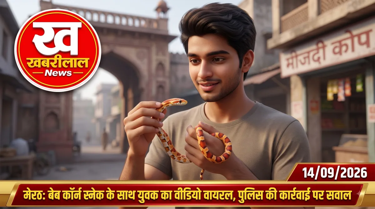 मेरठ: कॉर्न स्नेक के साथ वीडियो वायरल होने पर पकड़ा गया युवक, छोड़ने पर उठे सवाल