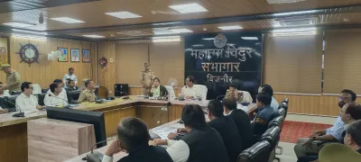 Bijnor DM Umesh Pratap Singh presiding over NCORD committee meeting in Collectorate